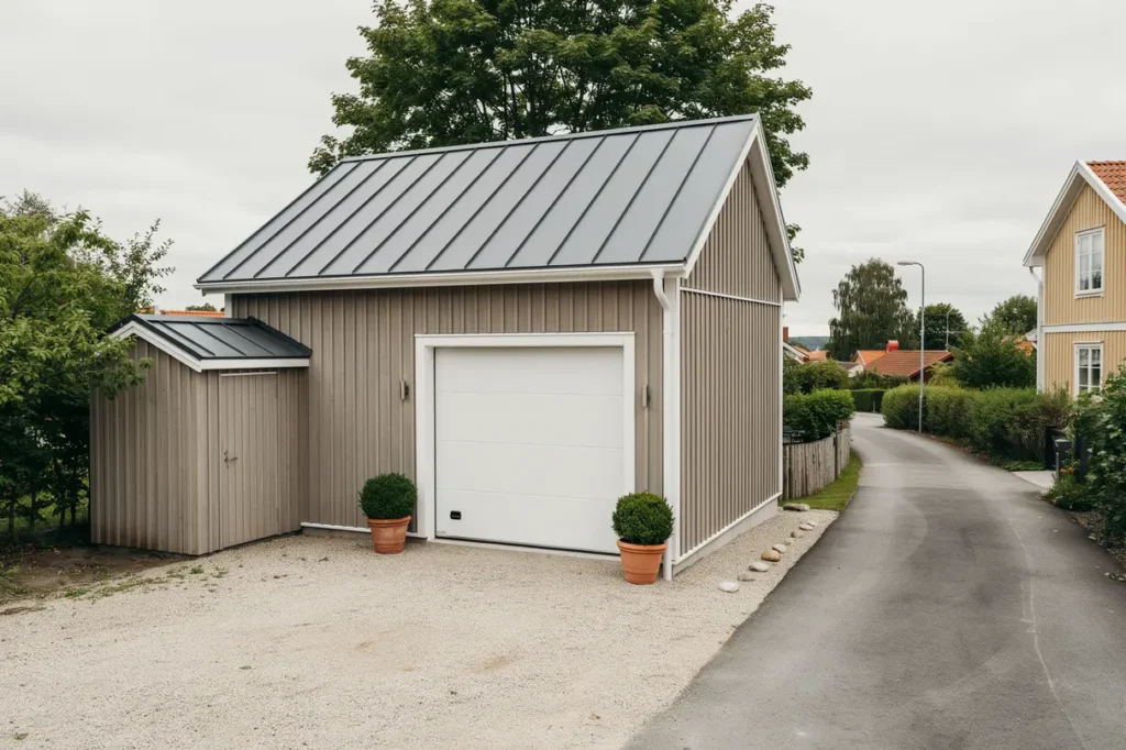 renovering av papptak p garage i slottsskogen skokloster